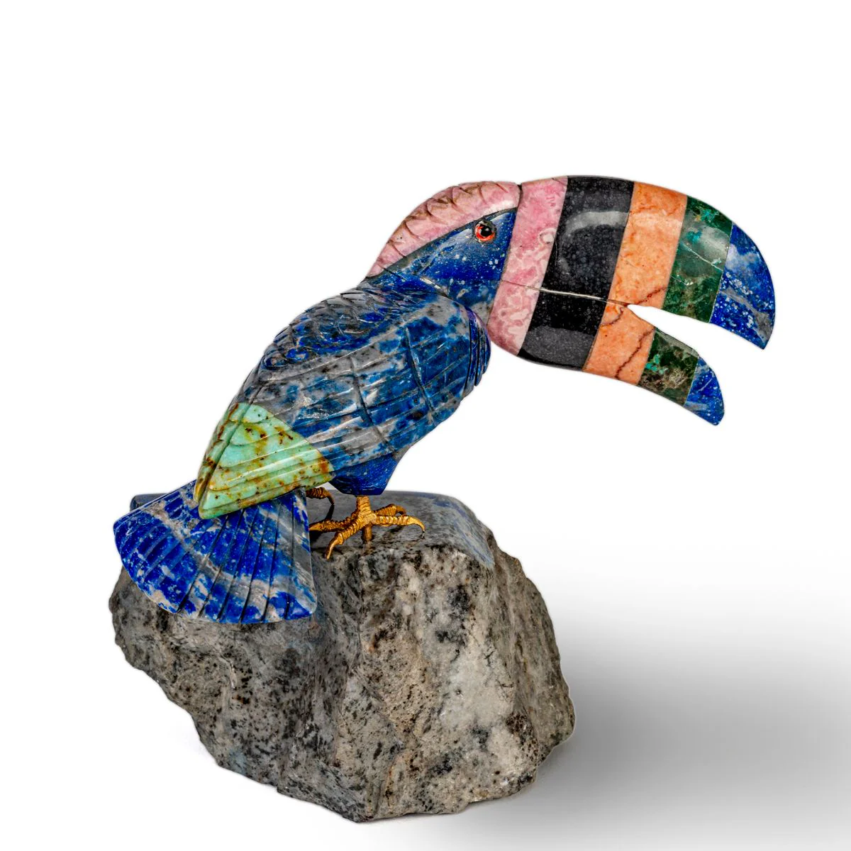 Lapis Lazuli Toucan Statue | Handcrafted Stone Decor - Image 3